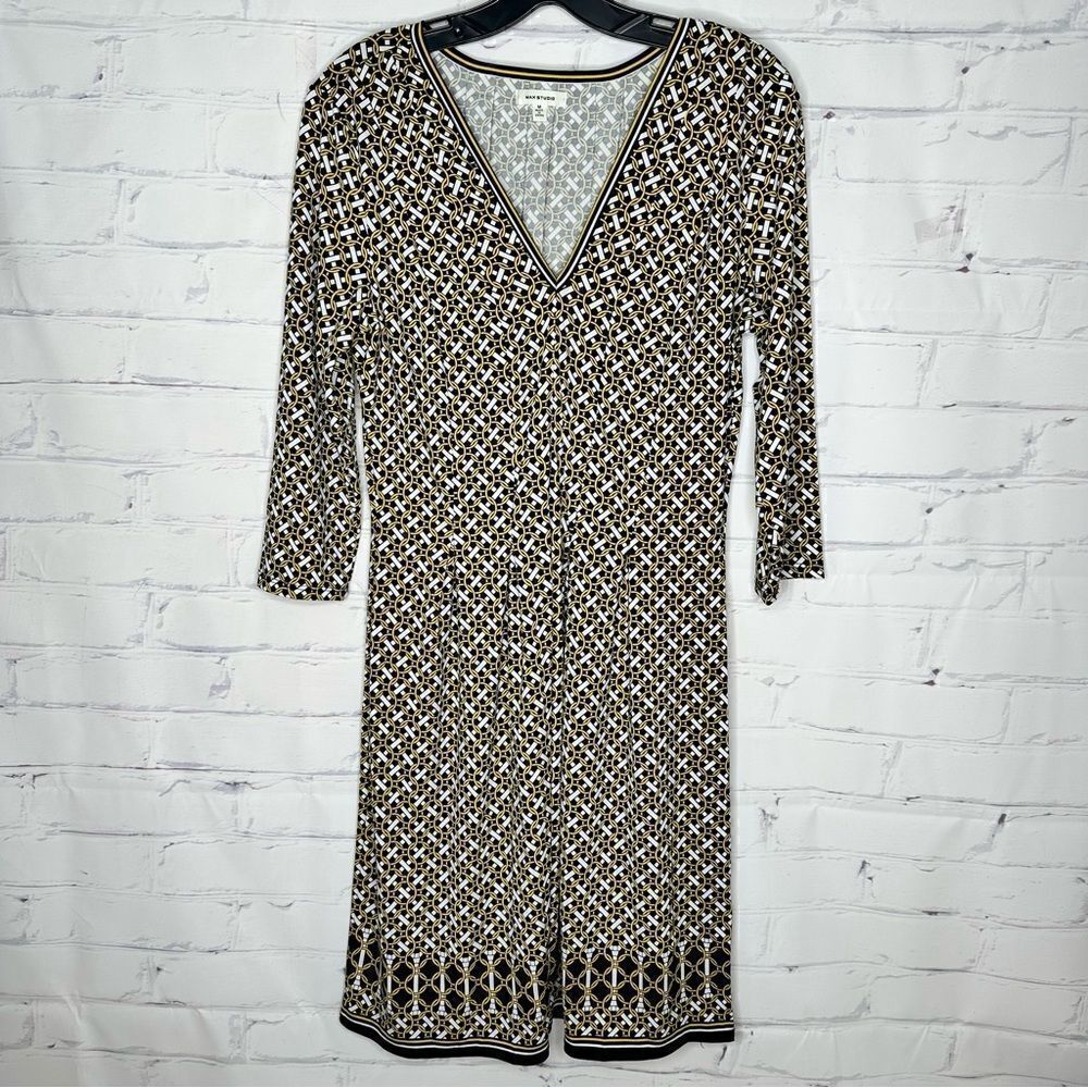 ‎Max Studio medium black & yellow dress